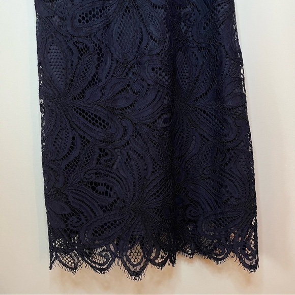 Aritzia Babaton Henry Guipure Lace Pure Indigo Blue Sheath Mini Dress Size 2 - Picture 4 of 16